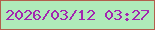 文字の大きさ：4、枠の色：b2604c、背景の色：afebb9、文字の色：a227b0 無料ブログパーツのブログ時計