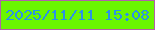 文字の大きさ：4、枠の色：b260a9、背景の色：6af600、文字の色：2a92e7 無料ブログパーツのブログ時計