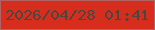 文字の大きさ：2、枠の色：b26262、背景の色：d62d1c、文字の色：4d453f 無料ブログパーツのブログ時計