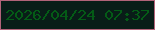 文字の大きさ：2、枠の色：b26379、背景の色：091d18、文字の色：045b16 無料ブログパーツのブログ時計