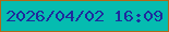 文字の大きさ：2、枠の色：b26717、背景の色：05bcb0、文字の色：1e2a9d 無料ブログパーツのブログ時計