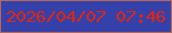 文字の大きさ：4、枠の色：b26858、背景の色：3541aa、文字の色：e2260a 無料ブログパーツのブログ時計