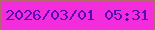 文字の大きさ：5、枠の色：b26969、背景の色：f32cdc、文字の色：570bb3 無料ブログパーツのブログ時計
