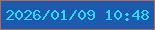 文字の大きさ：4、枠の色：b26a53、背景の色：1c5ab0、文字の色：29daff 無料ブログパーツのブログ時計