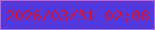 文字の大きさ：4、枠の色：b26ad5、背景の色：5238dd、文字の色：d21132 無料ブログパーツのブログ時計