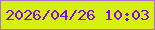 文字の大きさ：1、枠の色：b26fd2、背景の色：d4ef10、文字の色：810be3 無料ブログパーツのブログ時計