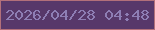 文字の大きさ：2、枠の色：b2707a、背景の色：57386a、文字の色：8e7eb4 無料ブログパーツのブログ時計