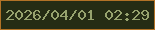 文字の大きさ：4、枠の色：b27226、背景の色：252c14、文字の色：97a36e 無料ブログパーツのブログ時計