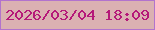 文字の大きさ：4、枠の色：b273cd、背景の色：dbb1b2、文字の色：b51979 無料ブログパーツのブログ時計