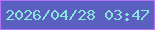 文字の大きさ：1、枠の色：b273f9、背景の色：5b5fbf、文字の色：88e6de 無料ブログパーツのブログ時計