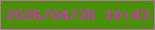 文字の大きさ：5、枠の色：b274a8、背景の色：489004、文字の色：e91ce0 無料ブログパーツのブログ時計