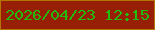 文字の大きさ：4、枠の色：b27506、背景の色：971f06、文字の色：21bc0c 無料ブログパーツのブログ時計
