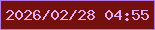 文字の大きさ：5、枠の色：b278e7、背景の色：74110f、文字の色：e4b0f5 無料ブログパーツのブログ時計