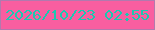 文字の大きさ：1、枠の色：b279ae、背景の色：f95ea0、文字の色：1bc9b0 無料ブログパーツのブログ時計