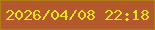 文字の大きさ：2、枠の色：b27c16、背景の色：b4592b、文字の色：e7e12a 無料ブログパーツのブログ時計
