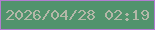 文字の大きさ：5、枠の色：b27cd2、背景の色：51936d、文字の色：b3b7a8 無料ブログパーツのブログ時計