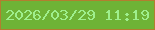 文字の大きさ：3、枠の色：b27e2f、背景の色：6eb336、文字の色：9fef8d 無料ブログパーツのブログ時計