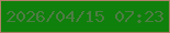 文字の大きさ：2、枠の色：b27f6b、背景の色：0f800b、文字の色：4e7c44 無料ブログパーツのブログ時計