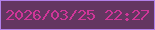 文字の大きさ：3、枠の色：b280e9、背景の色：643661、文字の色：cf3698 無料ブログパーツのブログ時計