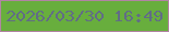 文字の大きさ：5、枠の色：b284a3、背景の色：68ae3d、文字の色：616d86 無料ブログパーツのブログ時計