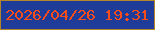 文字の大きさ：5、枠の色：b28629、背景の色：1e3c98、文字の色：f84d1b 無料ブログパーツのブログ時計