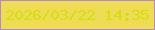 文字の大きさ：1、枠の色：b28bc9、背景の色：efdc55、文字の色：d4de12 無料ブログパーツのブログ時計