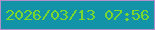 文字の大きさ：5、枠の色：b28ecb、背景の色：1393a7、文字の色：78d82d 無料ブログパーツのブログ時計