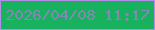 文字の大きさ：4、枠の色：b28ee7、背景の色：18b25e、文字の色：8587b9 無料ブログパーツのブログ時計