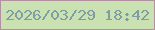 文字の大きさ：1、枠の色：b290a1、背景の色：cae2b2、文字の色：819ca5 無料ブログパーツのブログ時計