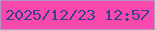 文字の大きさ：5、枠の色：b293c6、背景の色：fa49ad、文字の色：3b408f 無料ブログパーツのブログ時計