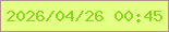 文字の大きさ：2、枠の色：b29486、背景の色：e3ff86、文字の色：8ad71f 無料ブログパーツのブログ時計