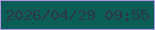 文字の大きさ：5、枠の色：b296e8、背景の色：095e56、文字の色：303546 無料ブログパーツのブログ時計