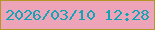 文字の大きさ：3、枠の色：b29726、背景の色：eea4b8、文字の色：12a4b4 無料ブログパーツのブログ時計