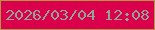 文字の大きさ：5、枠の色：b29743、背景の色：db004c、文字の色：92a496 無料ブログパーツのブログ時計