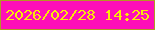 文字の大きさ：4、枠の色：b29823、背景の色：fe0fb8、文字の色：f9e908 無料ブログパーツのブログ時計