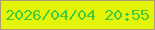 文字の大きさ：5、枠の色：b29970、背景の色：e4f408、文字の色：40cc3d 無料ブログパーツのブログ時計
