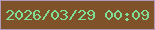 文字の大きさ：3、枠の色：b299b9、背景の色：7f522a、文字の色：80de97 無料ブログパーツのブログ時計