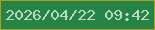 文字の大きさ：4、枠の色：b29e1e、背景の色：268447、文字の色：bcd9c7 無料ブログパーツのブログ時計