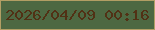 文字の大きさ：4、枠の色：b29e64、背景の色：4d6842、文字の色：513115 無料ブログパーツのブログ時計