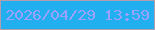 文字の大きさ：3、枠の色：b29eaf、背景の色：22afef、文字の色：9ba1fc 無料ブログパーツのブログ時計