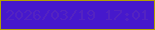 文字の大きさ：2、枠の色：b2a100、背景の色：4618cc、文字の色：5323c1 無料ブログパーツのブログ時計