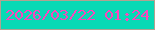 文字の大きさ：2、枠の色：b2a290、背景の色：08d9b5、文字の色：f947bd 無料ブログパーツのブログ時計