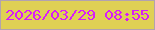 文字の大きさ：5、枠の色：b2a2af、背景の色：dfd054、文字の色：d81cf9 無料ブログパーツのブログ時計