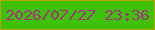 文字の大きさ：5、枠の色：b2a705、背景の色：3fc00a、文字の色：a83083 無料ブログパーツのブログ時計