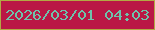 文字の大きさ：2、枠の色：b2a944、背景の色：ba1745、文字の色：6ec2ab 無料ブログパーツのブログ時計