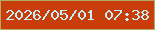 文字の大きさ：3、枠の色：b2aa67、背景の色：c93d0a、文字の色：c7eff6 無料ブログパーツのブログ時計