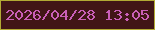 文字の大きさ：5、枠の色：b2ab34、背景の色：411616、文字の色：ca5fb8 無料ブログパーツのブログ時計