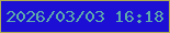 文字の大きさ：4、枠の色：b2ac53、背景の色：1d10d4、文字の色：5eaaab 無料ブログパーツのブログ時計