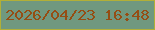文字の大きさ：1、枠の色：b2af37、背景の色：70987f、文字の色：954d13 無料ブログパーツのブログ時計