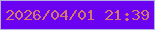 文字の大きさ：3、枠の色：b2b0e1、背景の色：6a01f1、文字の色：d5776b 無料ブログパーツのブログ時計